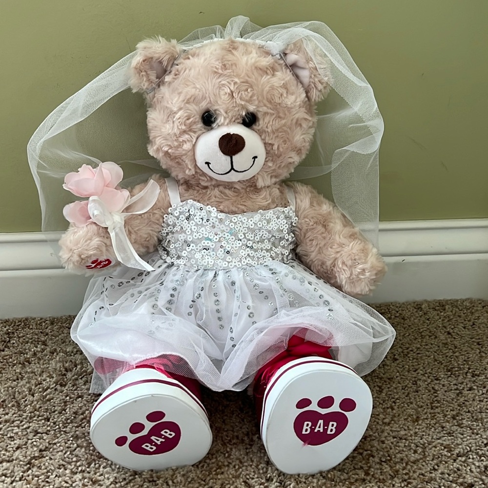 Build-A-Bear accessories.  Wedding dress set and pink sparkly shoes